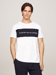 Tommy Hilfiger White Short Sleeved Block Logo 100% Cotton T-Shirt - Image 1 of 5