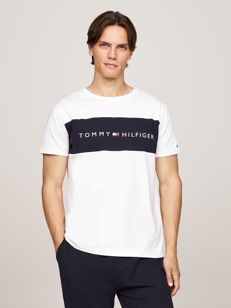 Tommy Hilfiger White Short Sleeved Block Logo 100% Cotton T-Shirt - Image 1 of 5