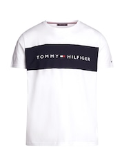 Tommy Hilfiger White Short Sleeved Block Logo 100% Cotton T-Shirt - Image 5 of 5
