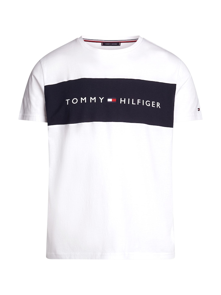 Tommy Hilfiger White Short Sleeved Block Logo 100% Cotton T-Shirt - Image 5 of 5