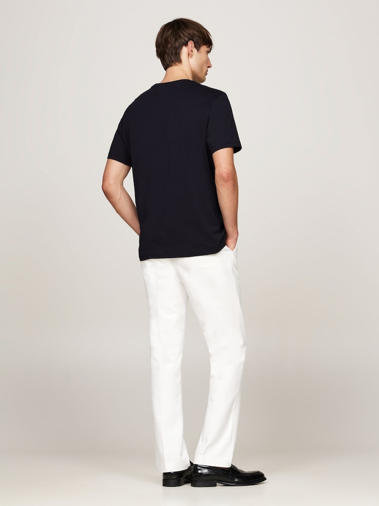 Azul - Tommy Hilfiger 100% Cotton Flag Embroidered T-Shirt - Imagen 2 de 4 Azul - Tommy Hilfiger 100% Cotton Flag Embroidered T-Shirt - Imagen 2 de 4