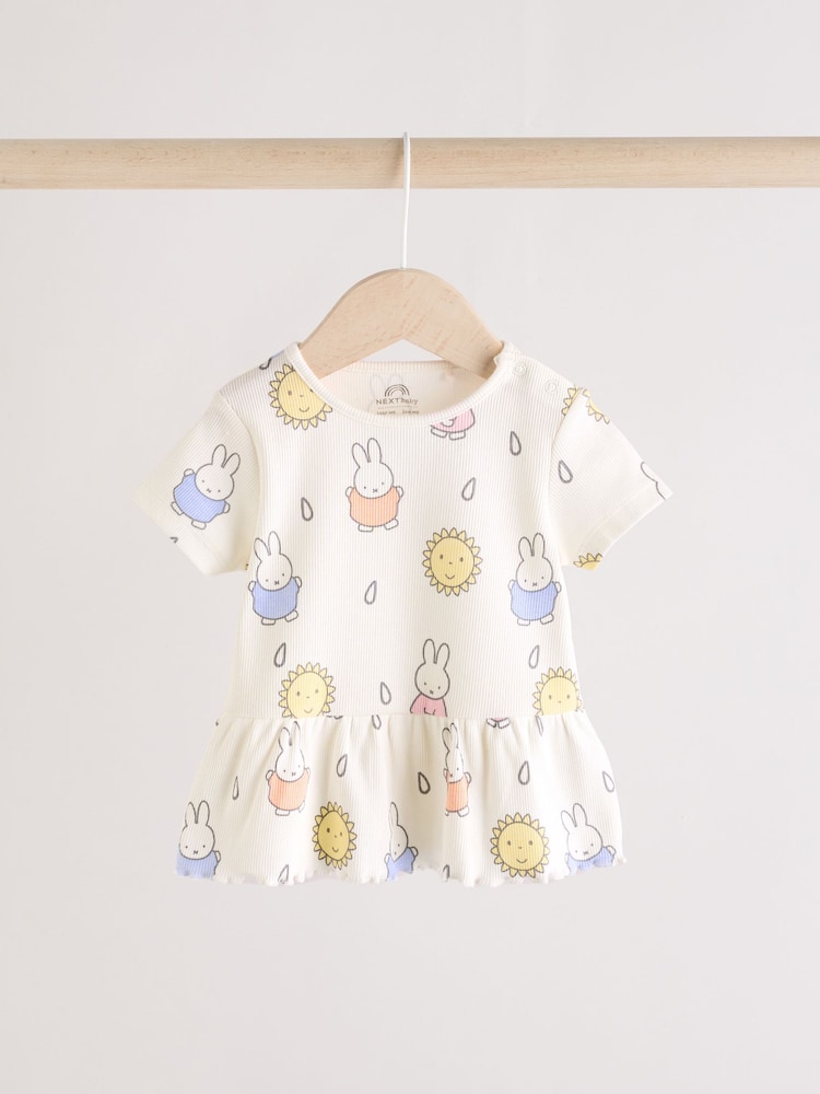 Cream Baby License Miffy Short Sleeve Top and Leggings Set 2 Piece - Image 2 of 11