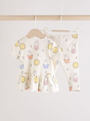 Cream Baby License Miffy Short Sleeve Top and Leggings Set 2 Piece - Image 4 of 11
