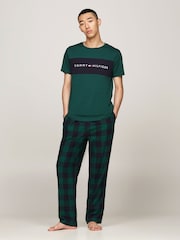 Tommy Hilfiger Green Short Sleeved Block Logo 100% Cotton T-Shirt - Image 1 of 5