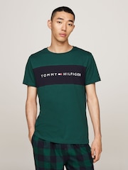 Tommy Hilfiger Green Short Sleeved Block Logo 100% Cotton T-Shirt - Image 3 of 5