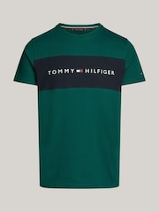 Tommy Hilfiger Green Short Sleeved Block Logo 100% Cotton T-Shirt - Image 5 of 5