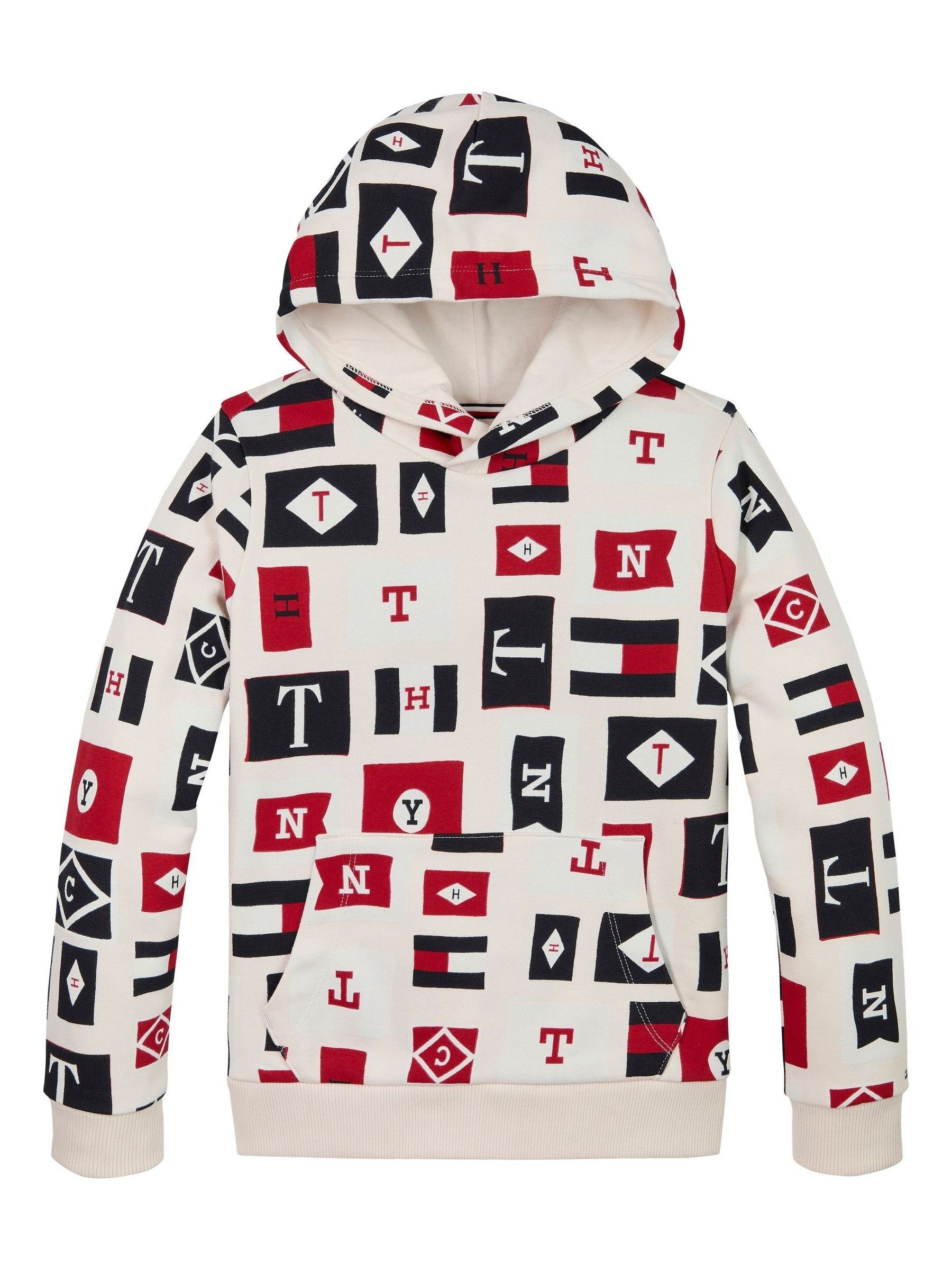 Tommy hilfiger red hoodie with flags on sale