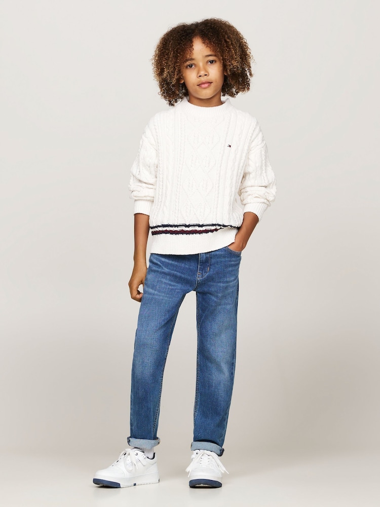 Tommy Hilfiger Cream Global Chenille Cable Sweater - Image 2 of 5