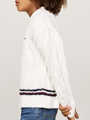 Tommy Hilfiger Cream Global Chenille Cable Sweater - Image 3 of 5