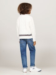 Tommy Hilfiger Cream Global Chenille Cable Sweater - Image 4 of 5