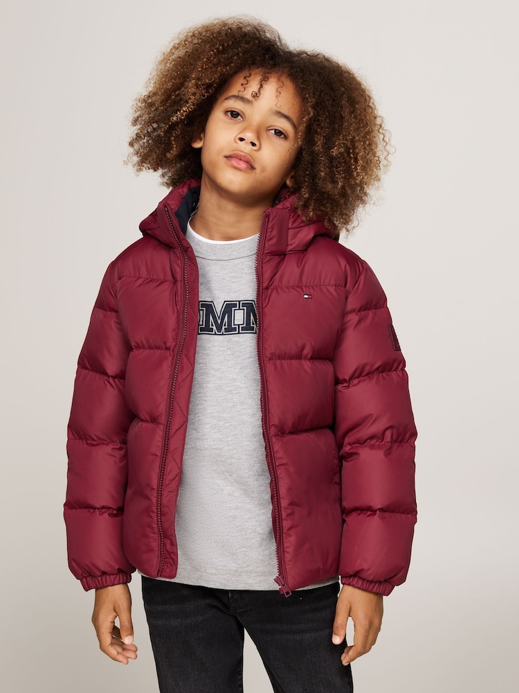 Tommy Hilfiger Red Boys Essential Down Puffer Jacket - Image 1 of 5