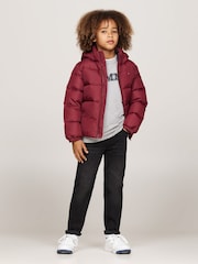 Tommy Hilfiger Red Boys Essential Down Puffer Jacket - Image 4 of 5