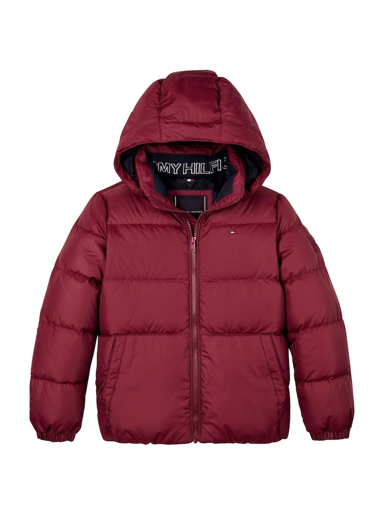 Tommy Hilfiger Red Boys Essential Down Puffer Jacket - Image 5 of 5