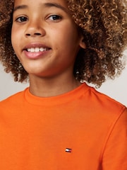 Tommy Hilfiger Orange Regular Fit Essential 100% Cotton T-Shirt - Image 3 of 5