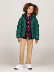 Tommy Hilfiger Green Boys Essential Down Puffer Jacket - Image 3 of 5