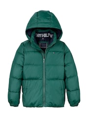 Tommy Hilfiger Green Boys Essential Down Puffer Jacket - Image 5 of 5