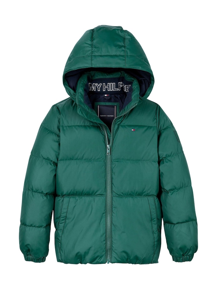 Tommy Hilfiger Green Boys Essential Down Puffer Jacket - Image 5 of 5