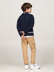 Tommy Hilfiger Blue Global Chenille Cable Sweater - Image 3 of 5