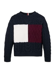 Tommy Hilfiger Colourblock Blue Sweater - Image 5 of 5