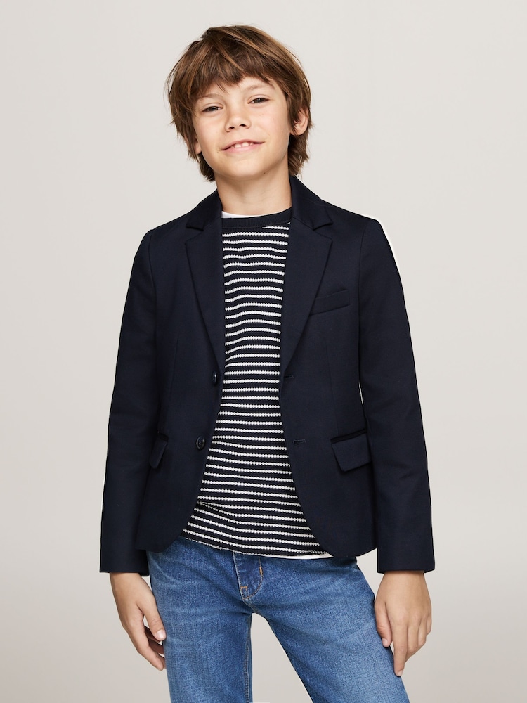 Tommy Hilfiger Синий праздничный тканый блейзер - Изображение 1 из 5