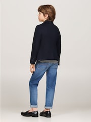 Tommy Hilfiger Синий праздничный тканый блейзер - Изображение 2 из 5