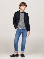 Tommy Hilfiger Синий праздничный тканый блейзер - Изображение 4 из 5