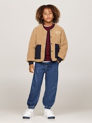 Tommy Hilfiger Reversible Quilted Teddy Green Jacket - Image 2 of 5