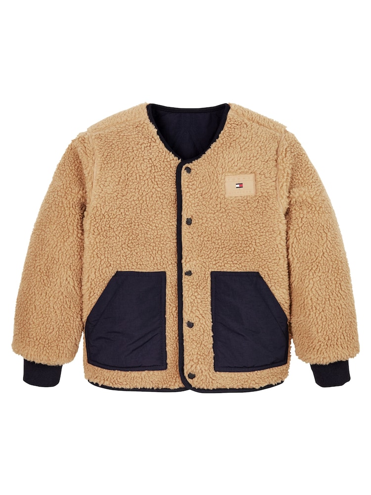 Tommy Hilfiger Reversible Quilted Teddy Green Jacket - Image 5 of 5
