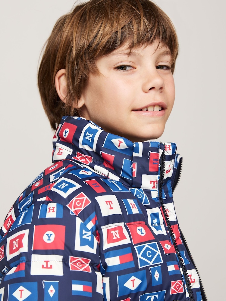 Tommy Hilfiger Blue Boys Essential Down Puffer Jacket - Image 4 of 5