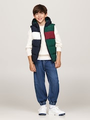 Tommy Hilfiger Green Colourblock Ribstop Padded Vest - Image 2 of 5