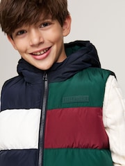 Tommy Hilfiger Green Colourblock Ribstop Padded Vest - Image 3 of 5