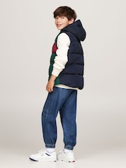 Tommy Hilfiger Green Colourblock Ribstop Padded Vest - Image 4 of 5