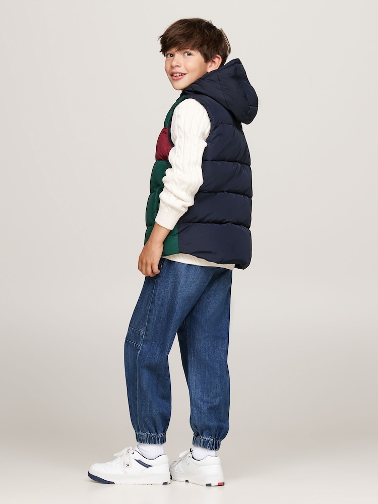 Tommy Hilfiger Green Colourblock Ribstop Padded Vest - Image 4 of 5