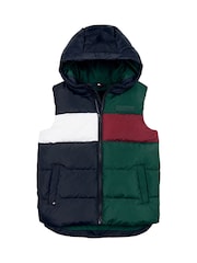 Tommy Hilfiger Green Colourblock Ribstop Padded Vest - Image 5 of 5