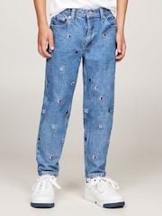 Tommy Hilfiger Blue Archive Flag Embroidered Jeans - Image 1 of 5