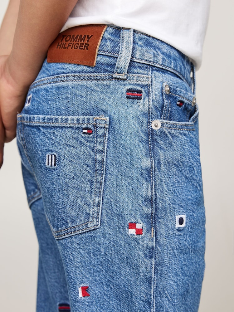 Tommy Hilfiger Blue Archive Flag Embroidered Jeans - Image 4 of 5
