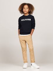 Tommy Hilfiger Blue Regular Fit Monotype Sweater - Image 3 of 5