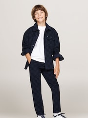 Tommy Hilfiger Blue Checkerboard Corduroy 100% Cotton Pants - Image 5 of 5
