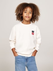 Tommy Hilfiger White White Flags Embroidered Sweatshirt - Image 1 of 5