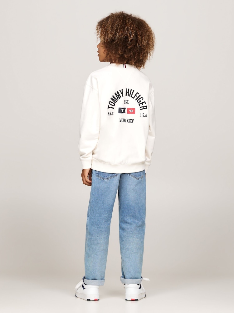 Tommy Hilfiger White White Flags Embroidered Sweatshirt - Image 2 of 5