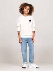 Tommy Hilfiger White White Flags Embroidered Sweatshirt - Image 4 of 5