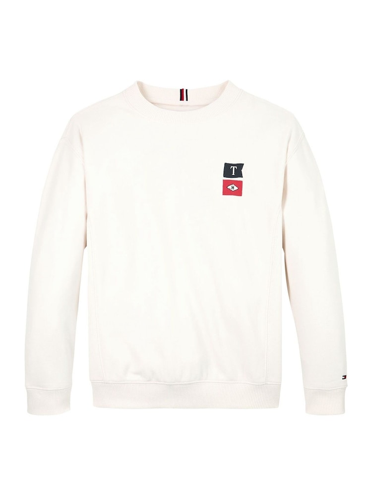 Tommy Hilfiger White White Flags Embroidered Sweatshirt - Image 5 of 5