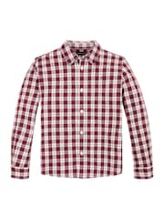 Tommy Hilfiger – Langärmliges Hemd mit kleinem Karomuster in normaler Passform, Rot - Bild 5 von 5