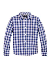 Tommy Hilfiger Blue Regular Fit Small Check Long Sleeved Shirt - Image 5 of 5
