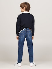Albastru - Blugi drepți moderni Tommy Hilfiger - Imaginea 3 din 5
