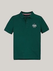 Tommy Hilfiger Green Regular Fit Logo Short Sleeved 100% Cotton Polo Shirt - Image 5 of 5