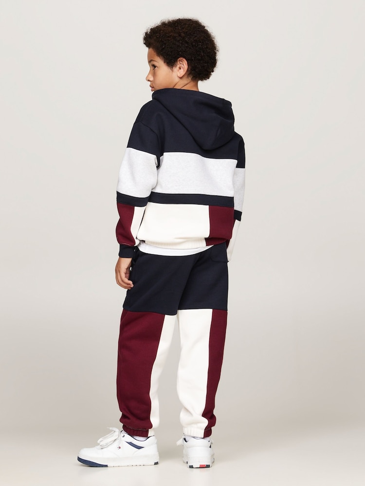 ألوان متباينة أحمر - هودي فليس من الصوف بسحاب من Tommy Hilfiger - صورة 2 من 5