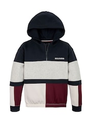 ألوان متباينة أحمر - هودي فليس من الصوف بسحاب من Tommy Hilfiger - صورة 5 من 5