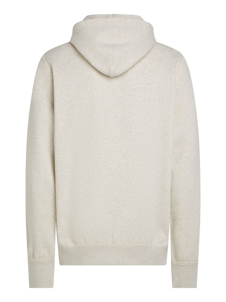 Tommy Hilfiger Essential Fleece White Hoodie - Image 6 of 6