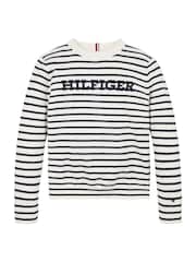 Tommy Hilfiger Blue Tommy Hilfiger Blue Regular Fit Monotype Sweater - Image 5 of 5